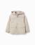 Veste avec doublure et capuche amovible Beige clair+Bleu 1 - vertbaudet enfant 