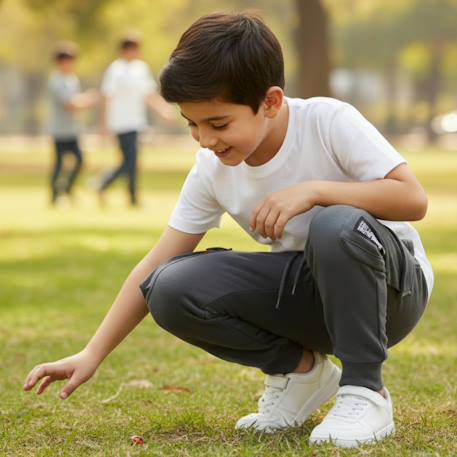 Pantalon de jogging garçon Anthracite+Gris clair+Kaki 2 - vertbaudet enfant 