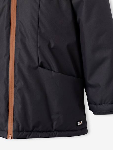 Parka technique à capuche garçon doublée fausse fourrure chaudron+noisette 9 - vertbaudet enfant 