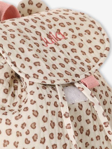 Sac à dos personnalisable en gaze de coton animation oreilles bleu nuit+léopard+multicolore+rose poudré+vert sauge 7 - vertbaudet enfant 