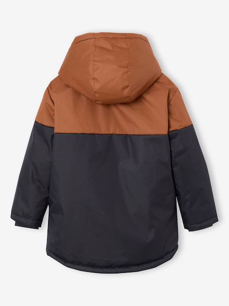 Parka technique à capuche garçon doublée fausse fourrure chaudron+noisette 7 - vertbaudet enfant 