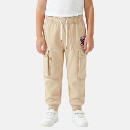 Pantalon de jogging avec poches garçon Beige 1 - vertbaudet enfant 