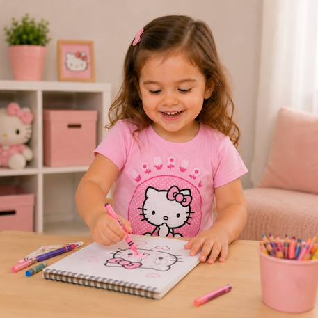T-shirt enfant pour enfant à motif hello kitty Rose+Rose clair 2 - vertbaudet enfant 