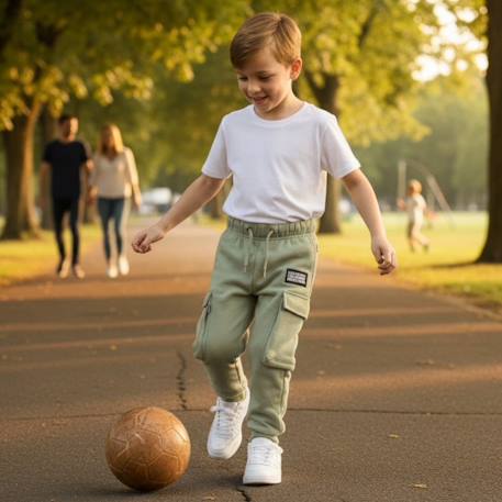 Pantalon de jogging garçon Beige+Kaki+Marron+Noir 6 - vertbaudet enfant 