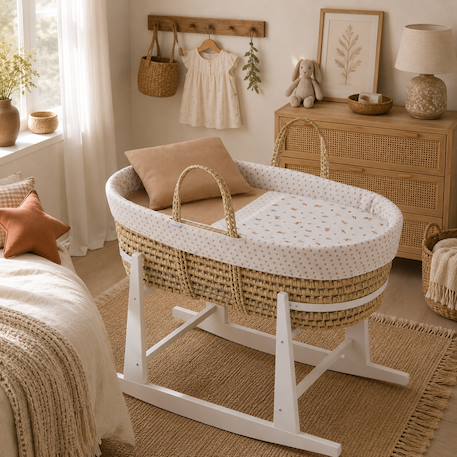 Couffin matelasse + support en bois Beige 1 - vertbaudet enfant 