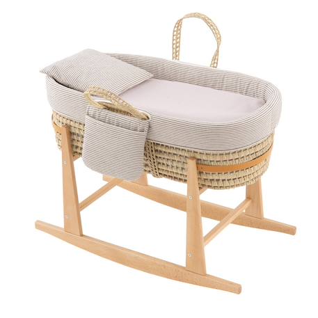 Couffin bébé matelassé avec support en bois Beige 2 - vertbaudet enfant 