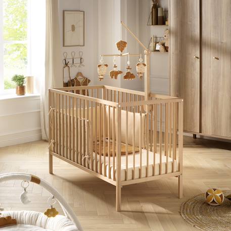 Lit tout barreaux en bois avec matelas - first Marron 1 - vertbaudet enfant 