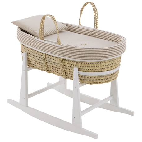 Couffin matelasse + support en bois Beige/blanc 2 - vertbaudet enfant 