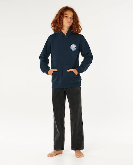 Sweat à capuche wetsuit icon enfant Aloe+Gris chiné+Marine/blanc+Os+Vert herbe 13 - vertbaudet enfant 