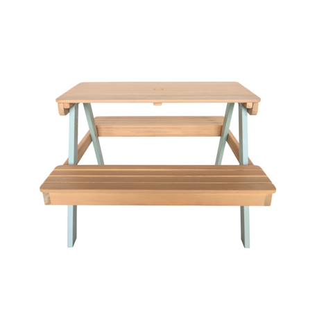 Table de pique-nique en bois d'acacia pour enfant, salon de jardin enfant 2 places, couleur teck clair Vert de gris 5 - vertbaudet enfant 