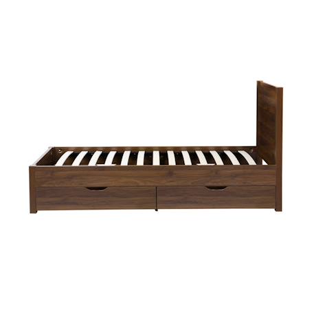 Lit avec sommier à lattes et tête de lit  + 4 tiroirs décor bois - nepal Naturel+Noyer 12 - vertbaudet enfant 