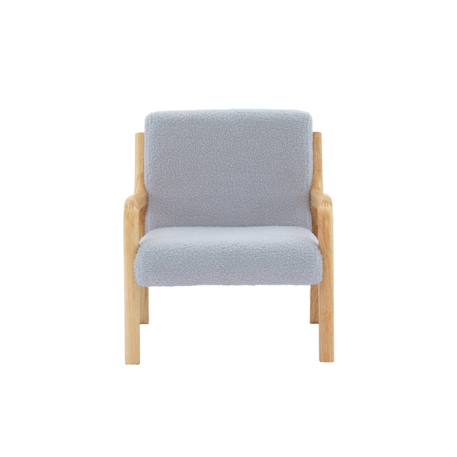 Fauteuil scandinave enfant bois d'hévéa et bouclette Lorens kids. Beige+Gris souris+Marron 12 - vertbaudet enfant 