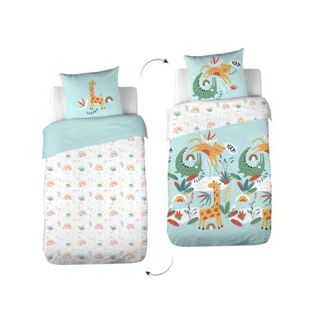 Parure de lit coton réversible Turquoise 3 - vertbaudet enfant 