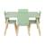 Table rectangulaire enfant bois de pin 4 assises - judith Blanc+Vert 8 - vertbaudet enfant 