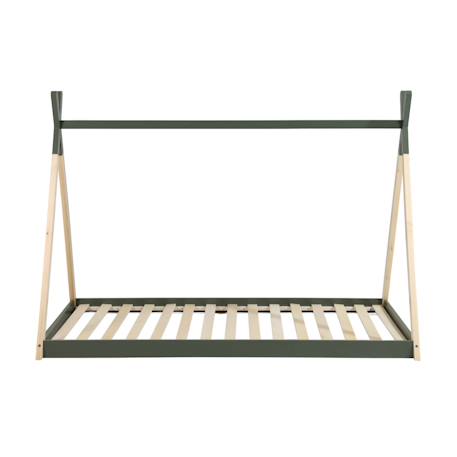 Lit tipi enfant  bois de pin sommier à lattes inclus tobias Blanc+Vert 10 - vertbaudet enfant 