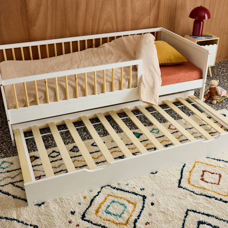 Tiroir lit enfant bois de pin naturel - roya Blanc+Vert 4 - vertbaudet enfant 