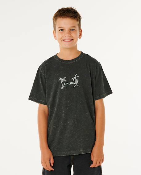 T-shirt à manches courtes eternal shred wash enfant Noir délavé 1 - vertbaudet enfant 