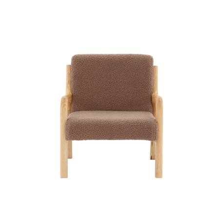Fauteuil scandinave enfant bois d'hévéa et bouclette Lorens kids. Beige+Gris souris+Marron 16 - vertbaudet enfant 