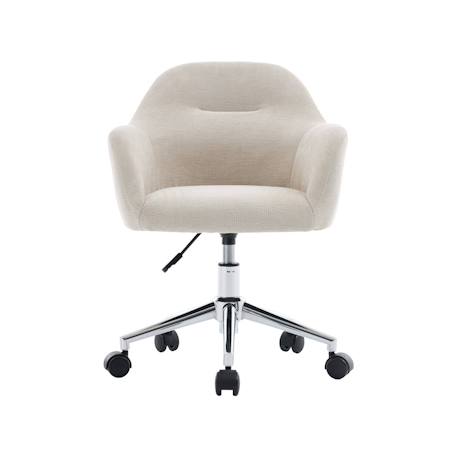 Chaise de bureau enfant à roulettes ajustable tissu chenille - stan kid Beige+Kaki 3 - vertbaudet enfant 