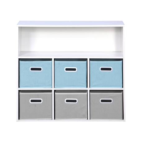 Meuble de rangement pour enfant camille avec 7 compartiments et 6 paniers en velours Bleu+Rose+Vert 6 - vertbaudet enfant 