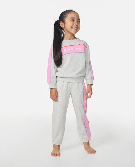 Sweat à capuche sunshine revival fille Gris clair chiné 3 - vertbaudet enfant 
