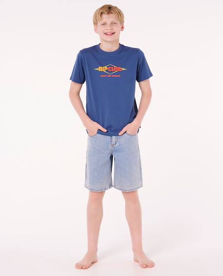 T-shirt à manches courtes surf revival logo enfant Bleu marine clair 4 - vertbaudet enfant 