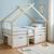 Lit cabane enfant 90 x 190 cm bois de pin blanc sommier à lattes inclus et 2 tiroirs - sienna Blanc 3 - vertbaudet enfant 