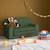 Canapé lit enfant en velours côtelé dépliable, l 90 x p 43 x h 51,5 cm Crème+Kaki 9 - vertbaudet enfant 
