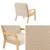 Fauteuil scandinave enfant bois d'hévéa et bouclette Lorens kids. Beige+Gris souris+Marron 6 - vertbaudet enfant 