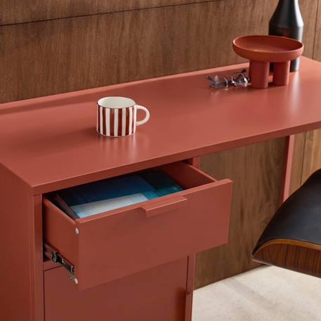 Bureau enfant acier laminé 1 tiroir Beige+Bleu+Kaki+Noir+Terracotta 30 - vertbaudet enfant 