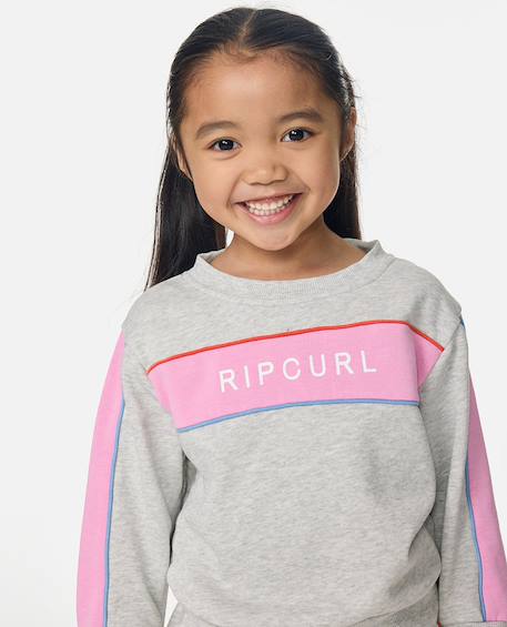 Sweat à capuche sunshine revival fille Gris clair chiné 4 - vertbaudet enfant 