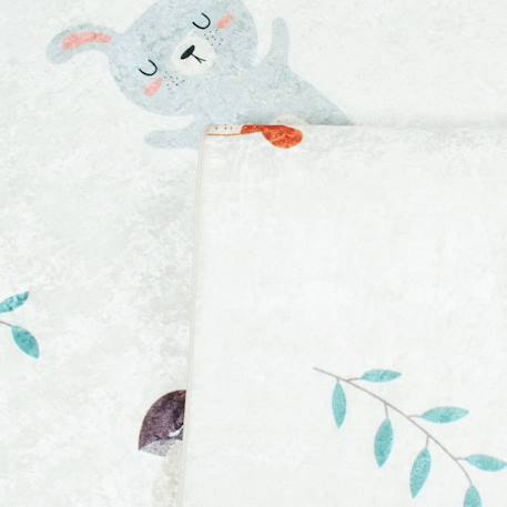 Tapis intérieur enfant blanc imprimé animaux thème automnal - ravon Blanc 5 - vertbaudet enfant 