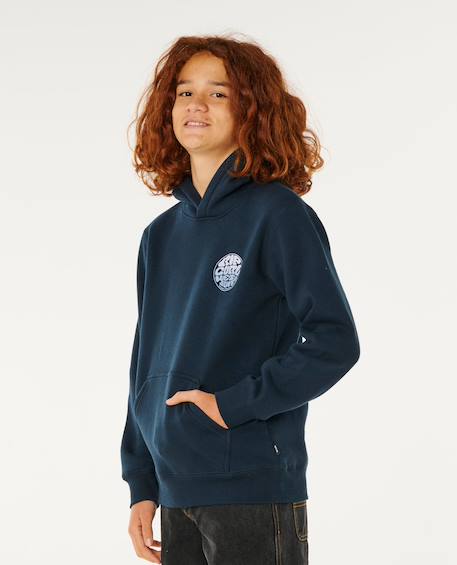 Sweat à capuche wetsuit icon enfant Aloe+Gris chiné+Marine/blanc+Os+Vert herbe 11 - vertbaudet enfant 