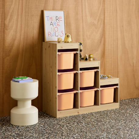 Meuble de rangement enfant escalier 6 bacs de rangement décor bois naturel - sora Pêche 4 - vertbaudet enfant 