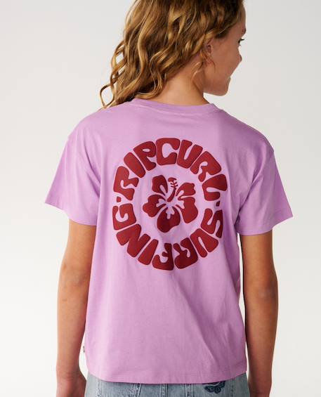 T-shirt décontracté surf puff fille Lilas éclatant+Os/bleu 5 - vertbaudet enfant 