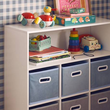 Meuble de rangement pour enfant camille avec 7 compartiments et 6 paniers en velours Bleu+Rose+Vert 4 - vertbaudet enfant 