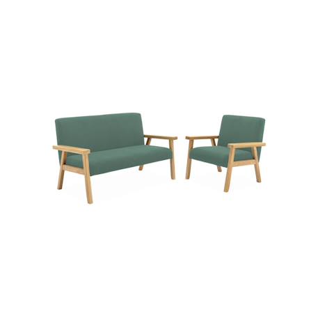 Banquette canapé pour enfant 2 places velours côtelé et bois d'hévéa l 84 x p 43,5 x h 50cm Kaki foncé 6 - vertbaudet enfant 