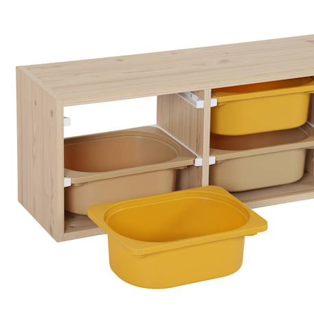 Meuble de rangement pour enfant, 6 bacs en plastique colorés - sora Moutarde+Vert olive 4 - vertbaudet enfant 