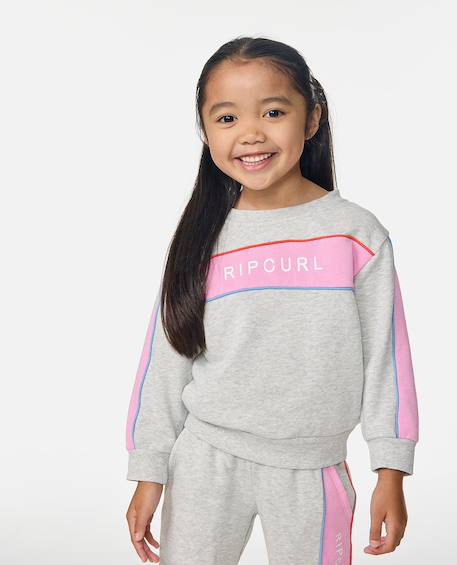 Sweat à capuche sunshine revival fille Gris clair chiné 1 - vertbaudet enfant 