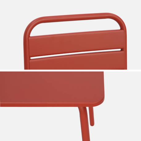 Salon de jardin enfant table et chaises métal anna - 2 places, 48x48cm Terracotta 6 - vertbaudet enfant 