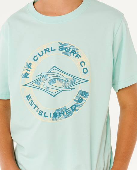 T-shirt staple filler garçon Aqua clair+Blanc 5 - vertbaudet enfant 