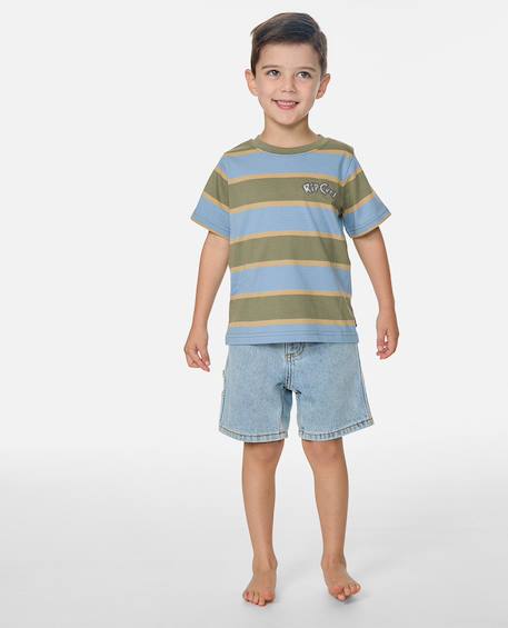 T-shirt rayé ride the wave garçon Denim délavé 3 - vertbaudet enfant 