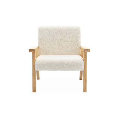 Fauteuil scandinave en bouclette et bois enfant isak l 47 x p 43,5 x h 50cm Blanc+Moutarde+Taupe+Terracotta 6 - vertbaudet enfant 