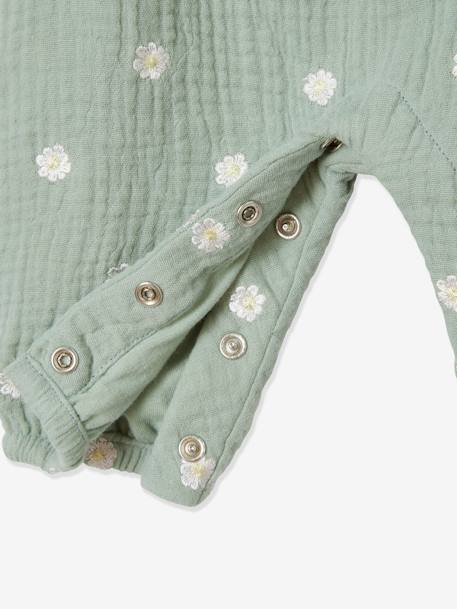 Combinaison bébé naissance en gaze de coton beige+blanc+écru+tilleul 18 - vertbaudet enfant 