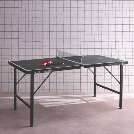Mini table de ping pong pliable 150x75cm indoor, avec 4 raquettes et 6 balles, pour utilisation intérieure Bleu+Noir 9 - vertbaudet enfant 