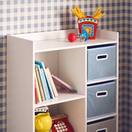 Meuble de rangement pour enfant pratique avec 7 compartiments et 4 paniers en velours Bleu+Rose+Vert 4 - vertbaudet enfant 