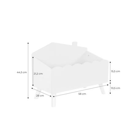 Coffre à jouets enfant effet bois, l 58 x p 28 x h 44,5 cm Blanc 5 - vertbaudet enfant 