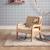 Fauteuil scandinave enfant bois d'hévéa et bouclette Lorens kids. Beige+Gris souris+Marron 4 - vertbaudet enfant 