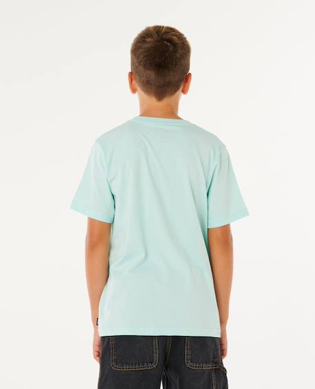 T-shirt staple filler garçon Aqua clair+Blanc 3 - vertbaudet enfant 