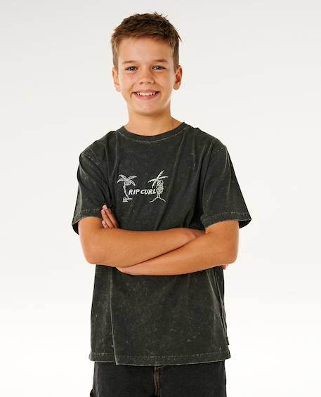T-shirt à manches courtes eternal shred wash enfant Noir délavé 6 - vertbaudet enfant 